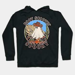 Copy of Vintage boot scoot spooky cowboy ghost groovy retro halloween Hoodie